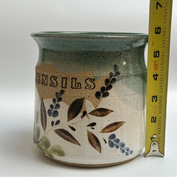 Vintage 1983 Studio Pottery Utensil Holder Hawaii Signed - Picture 6 of 7